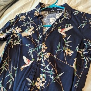 Hummingbird Floral Blouse